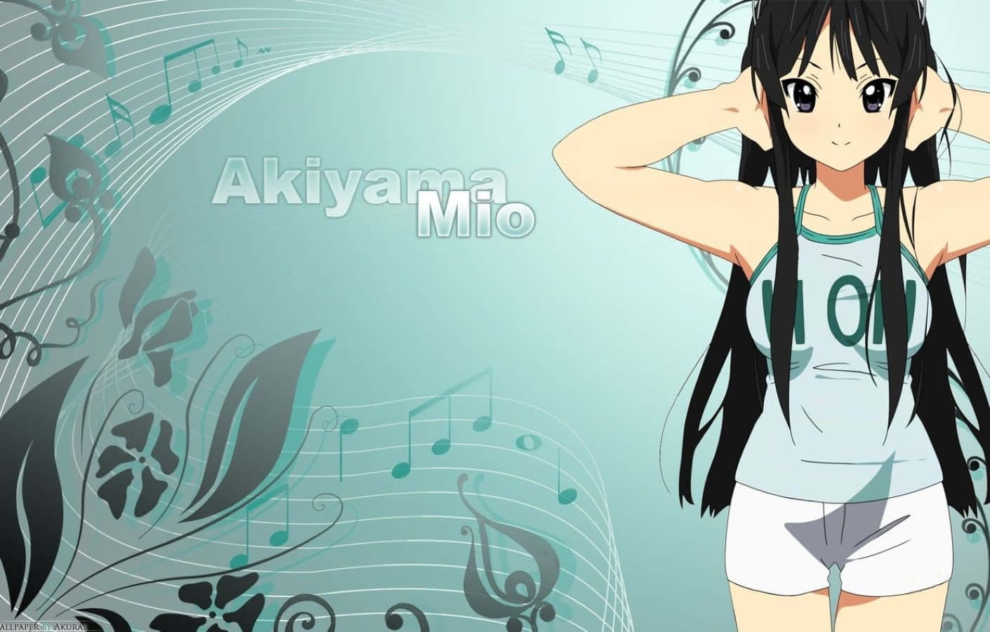 Musician Mio Akiyama Playing Bass Guitar Background