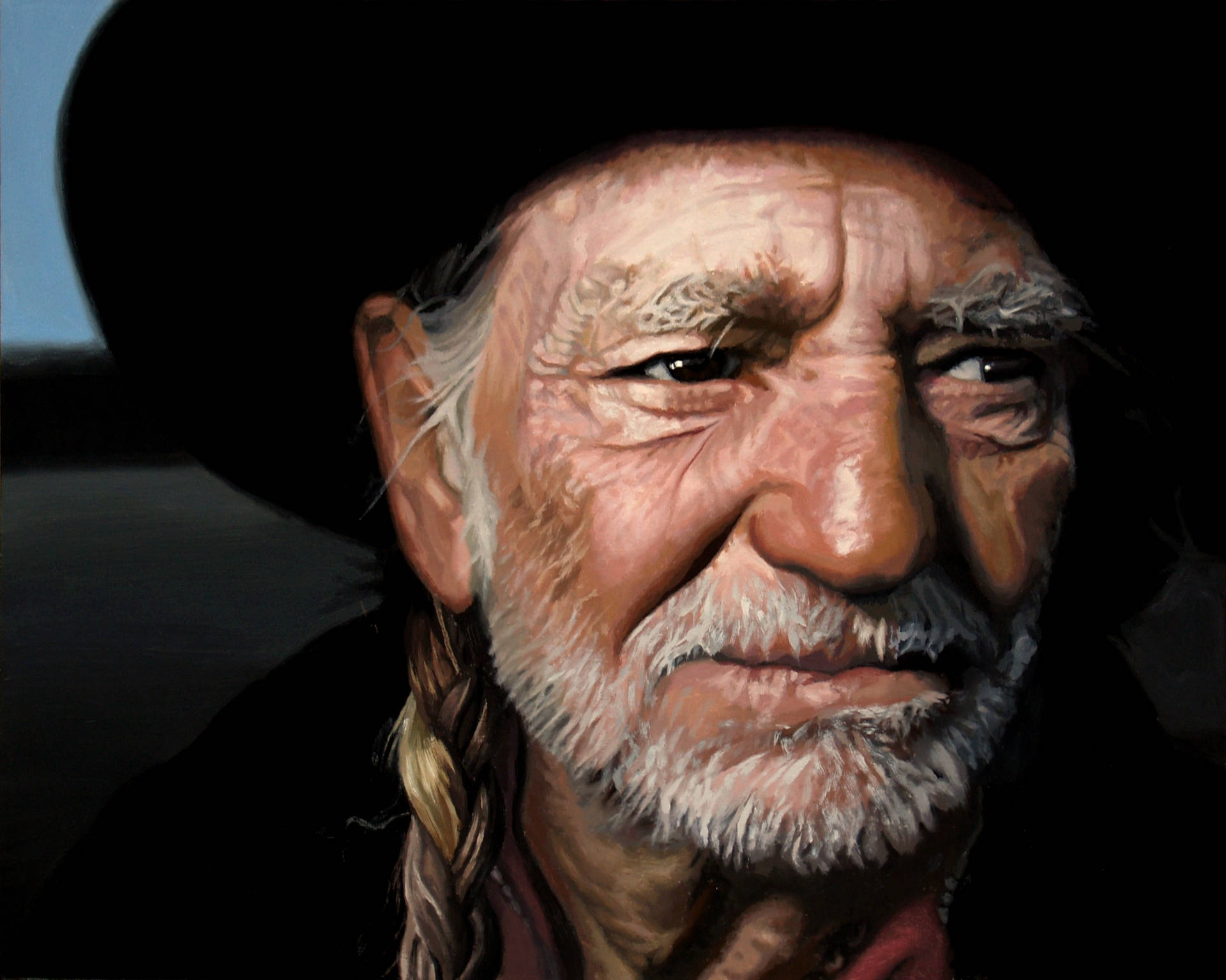 Musician Willie Nelson Close Up Photo Background