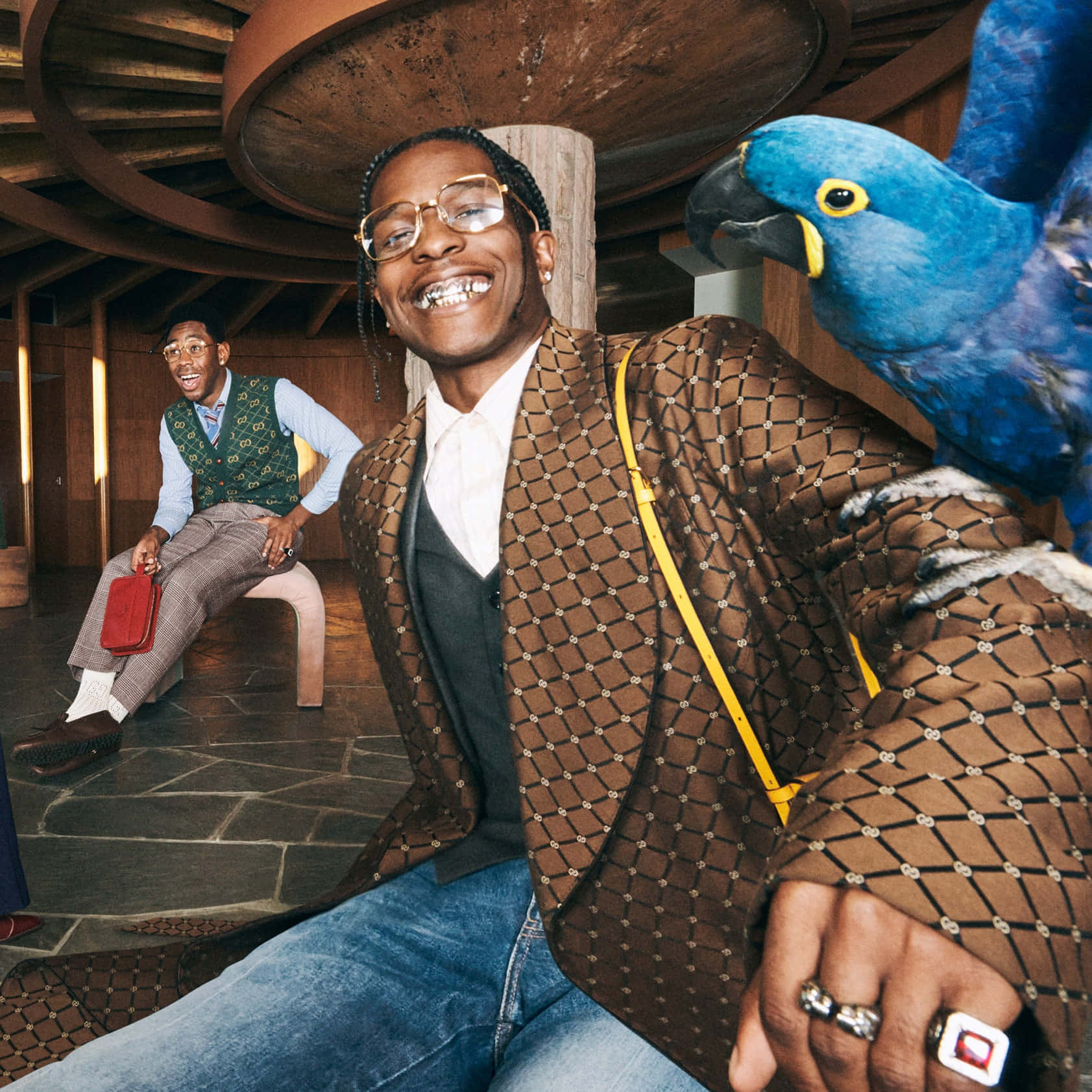 Musicians Asap Rocky And Tyler, The Creator Showing Off Their Style Background