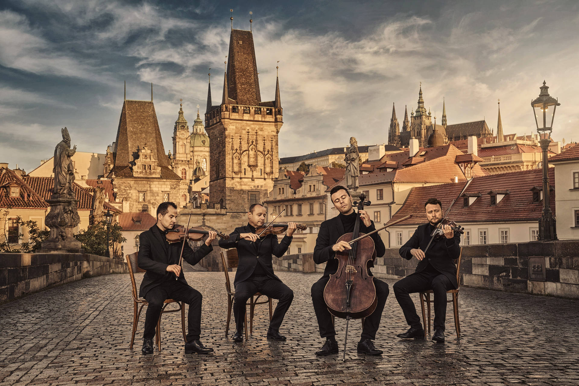 Musicians In Prague Background