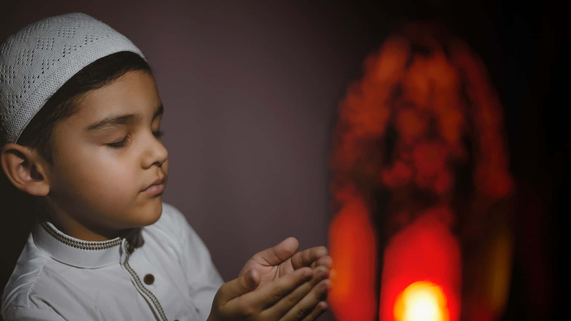 Muslim Boy Sincerely Praying Background