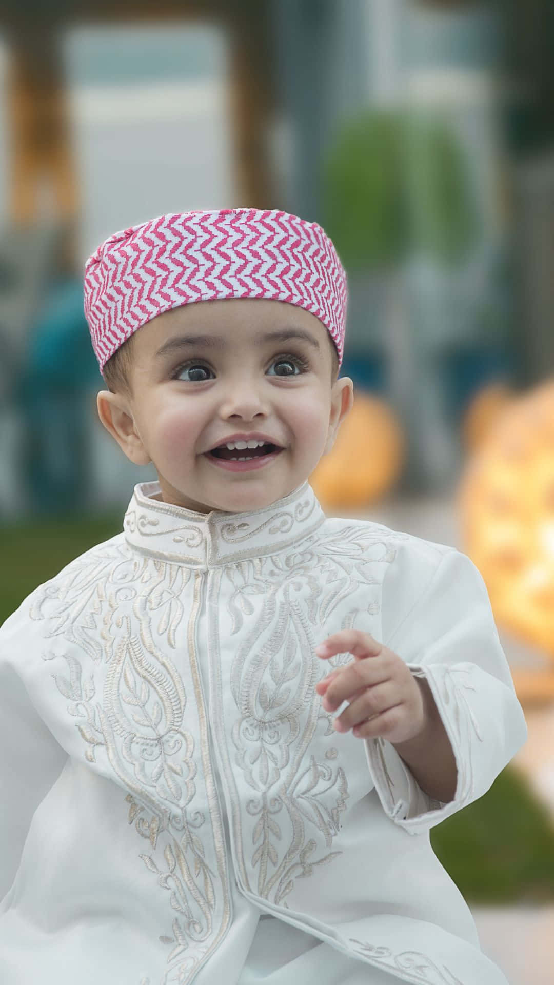 Muslim Boy Toddler Smiling Background