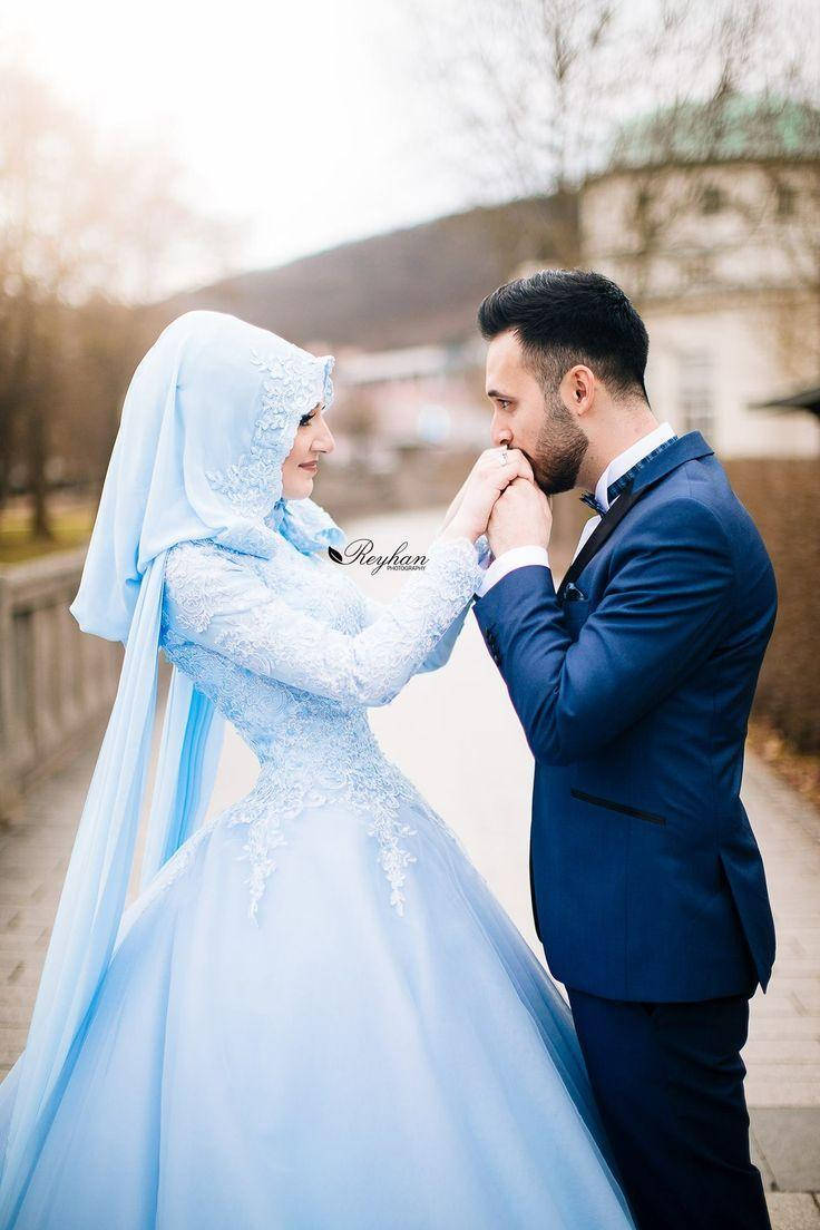 Muslim Couple Hand Kiss Background