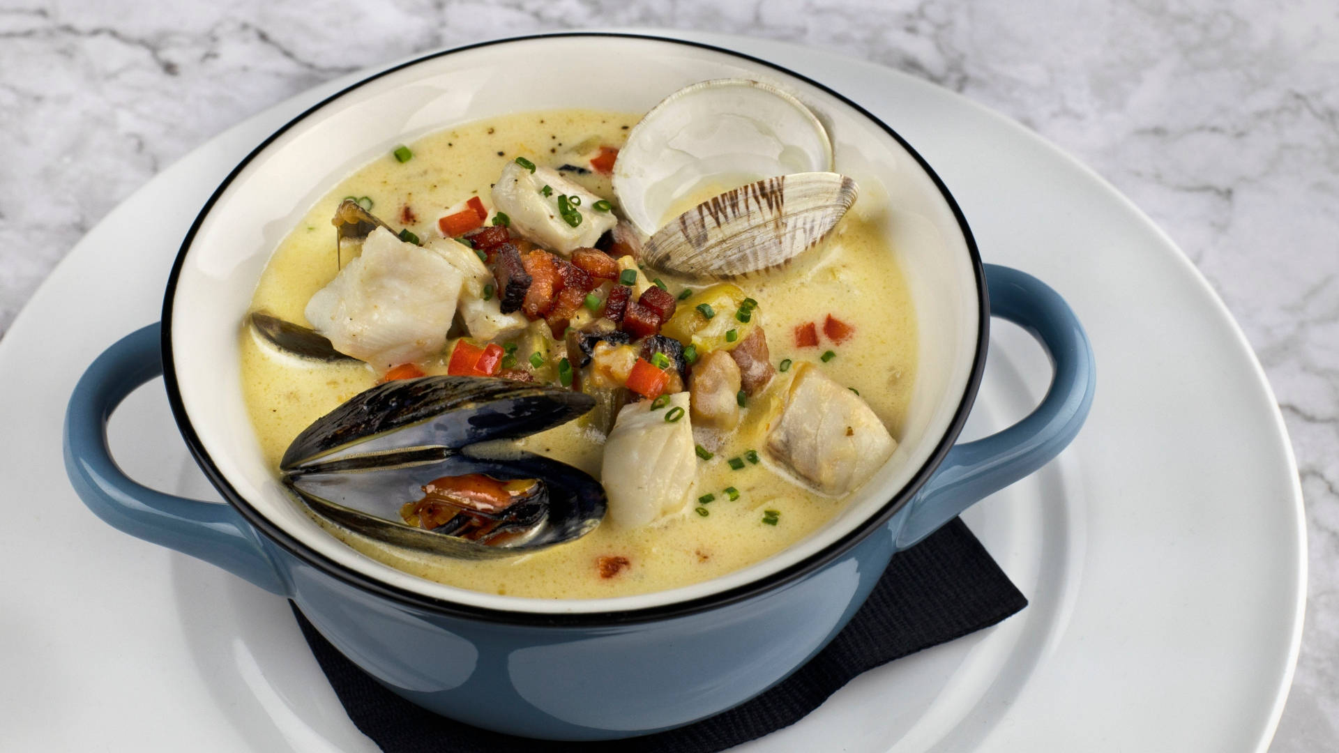 Mussels And Clams Chowder Background