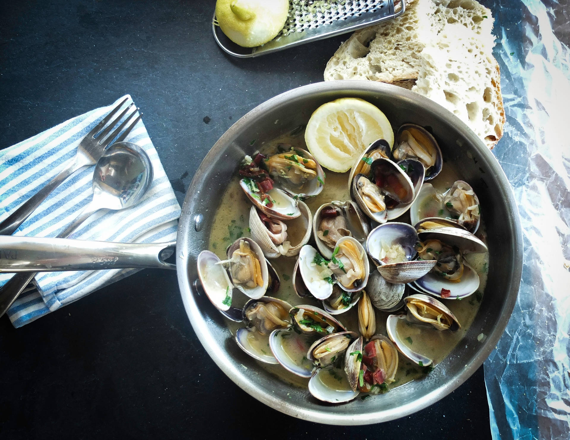 Mussels And Clams English Chowder Background