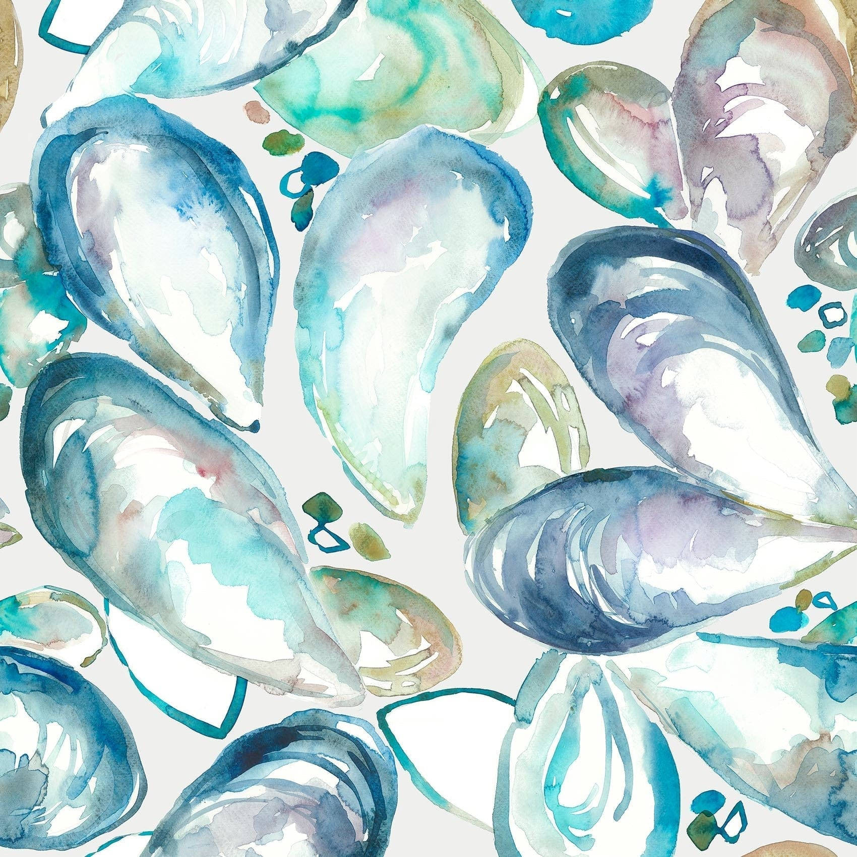 Mussels Stylized Watercolor Illustration Background