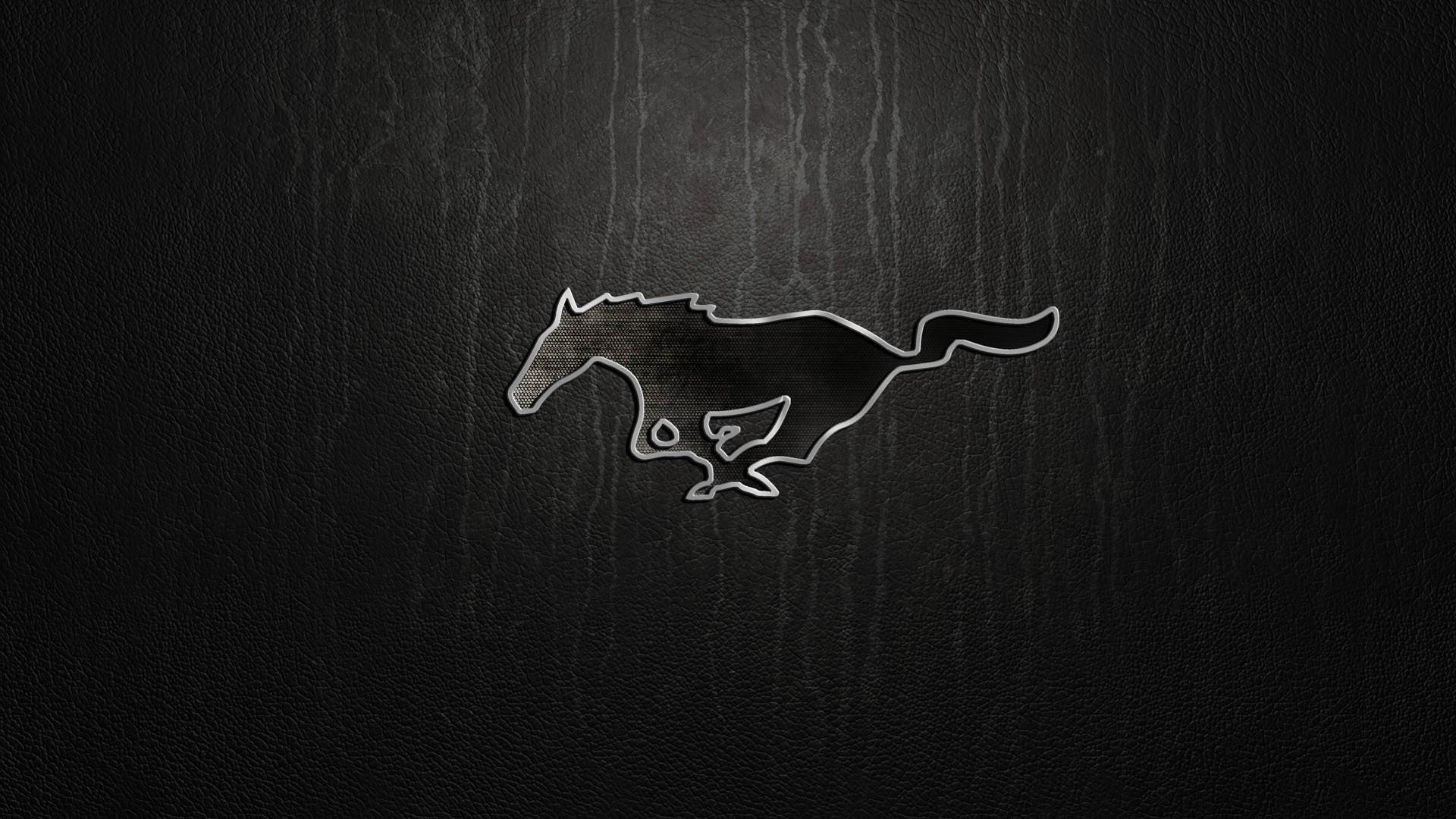 Mustang Hd Logo Dark Leather
