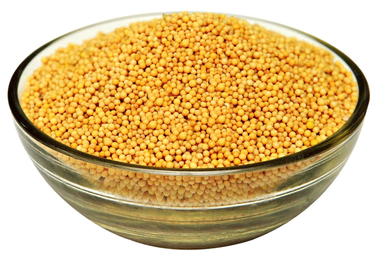 Mustard Seedsin Glass Bowl Background