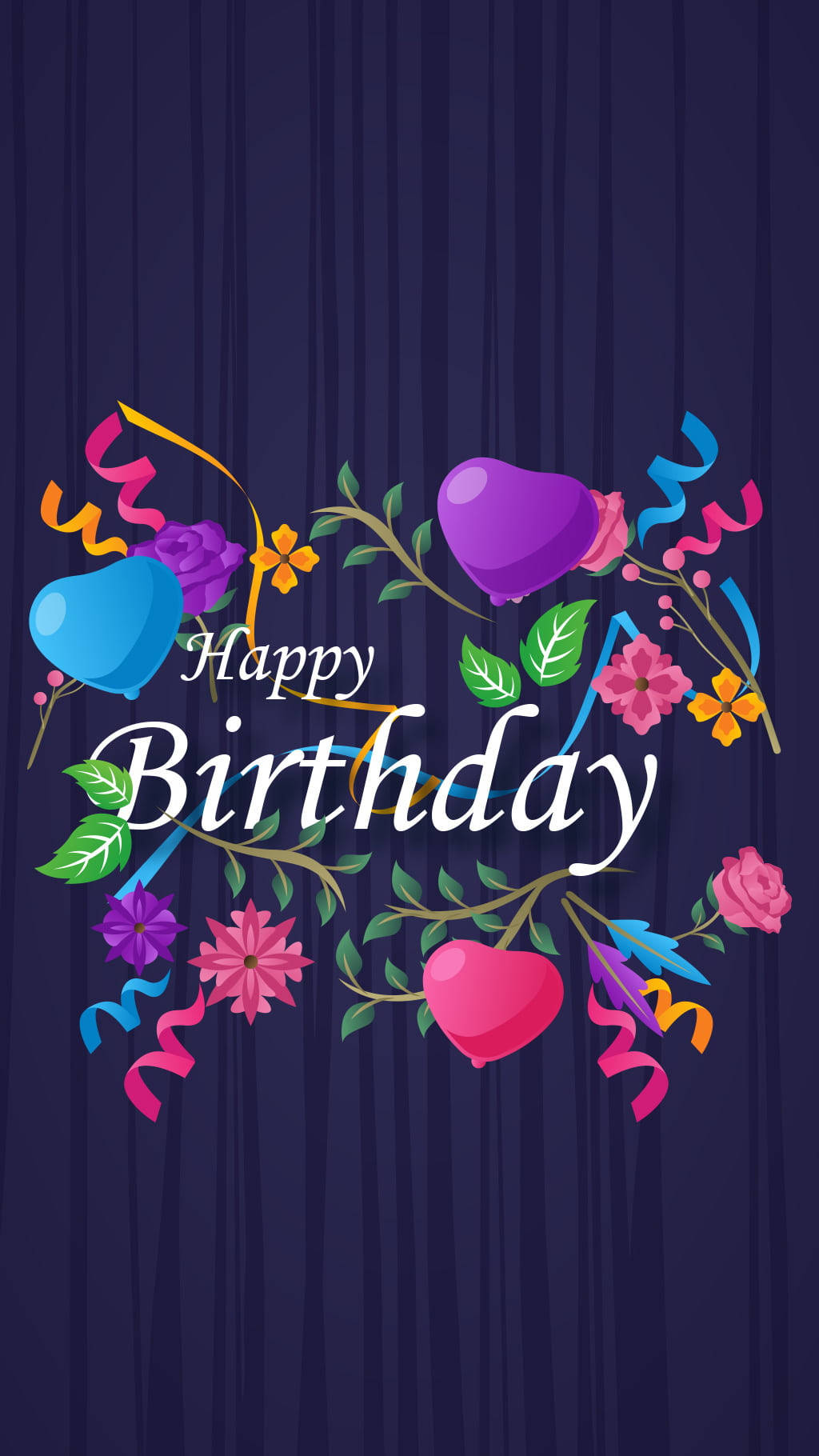 My Birthday Greeting In Deep Purple Color Background