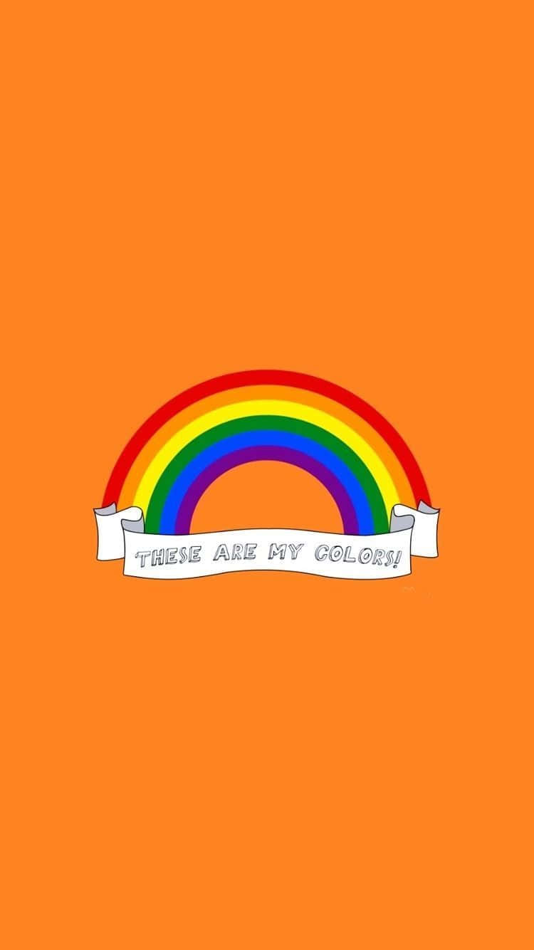 My Colors Aesthetic Lgbt Rainbow Orange Background