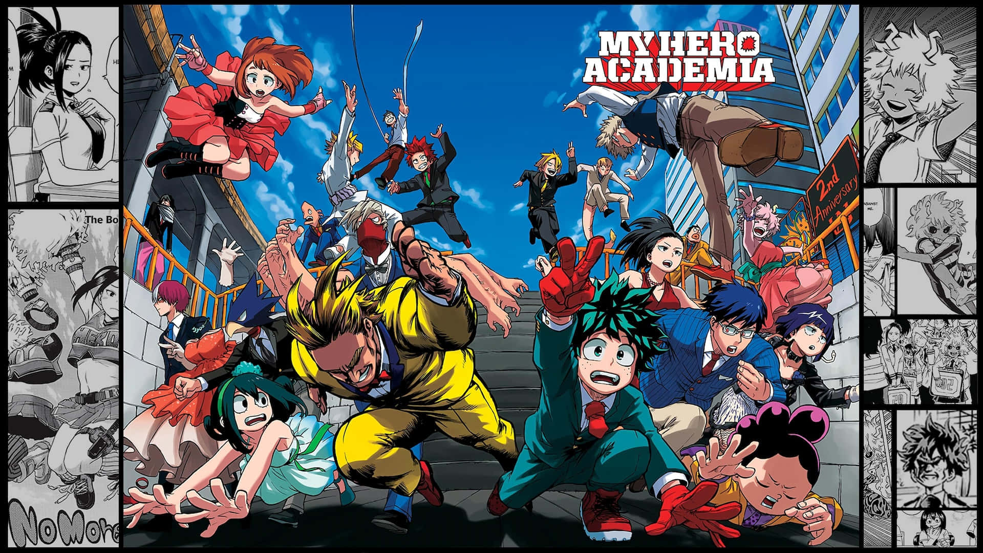 My Hero Academia Cast Action Collage Background