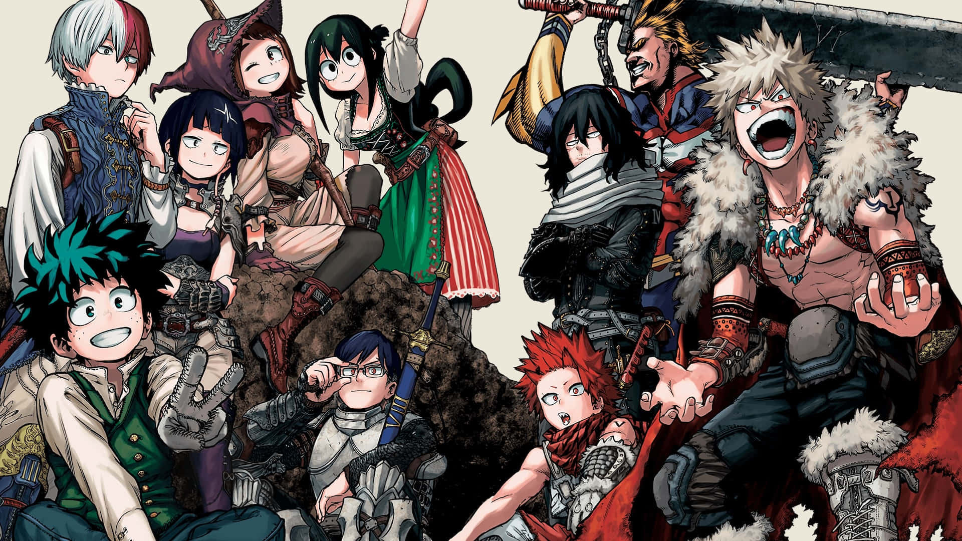 My Hero Academia Characters Fantasy Style Background