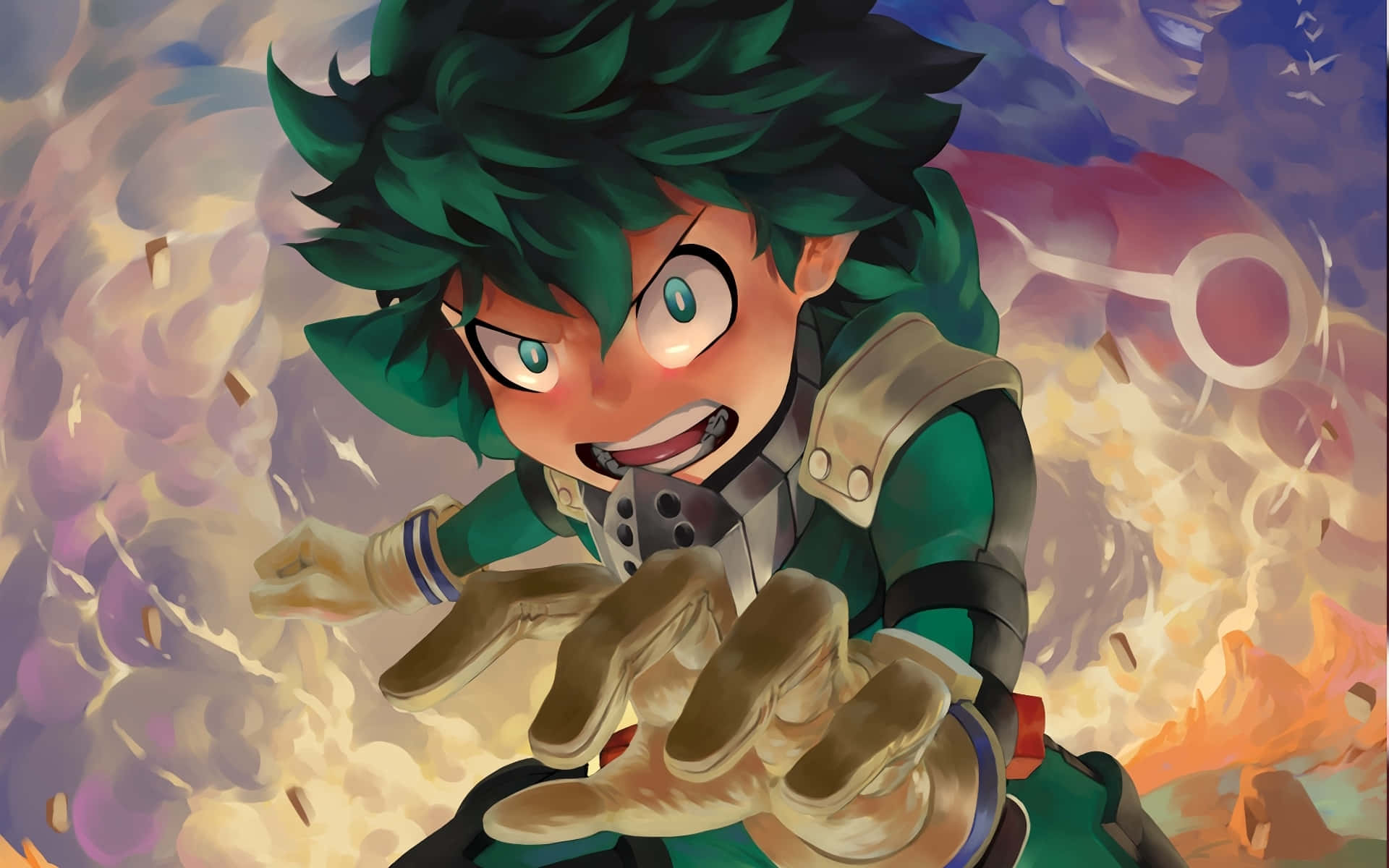My Hero Academia Deku Action Pose Background