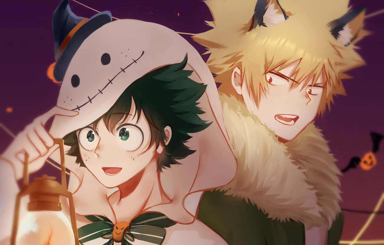 My Hero Academia Halloween Cat And Ghost Costumes Background
