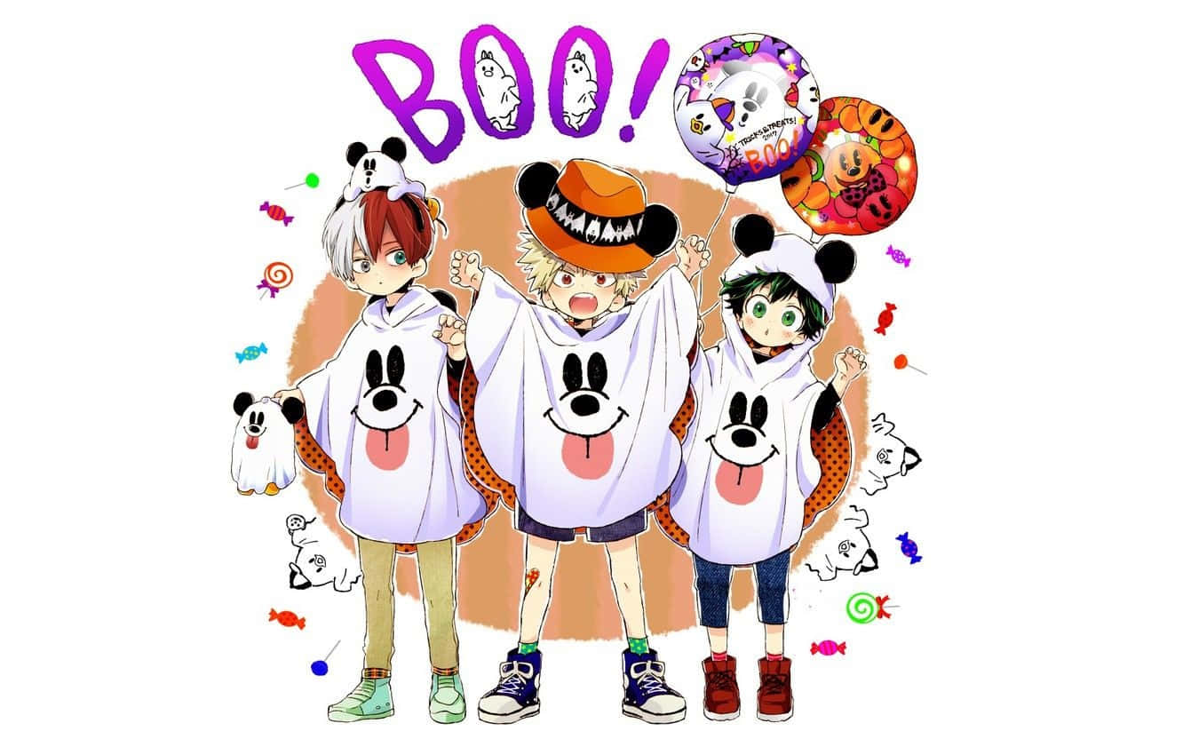 My Hero Academia Halloween In Ghost Costumes Background