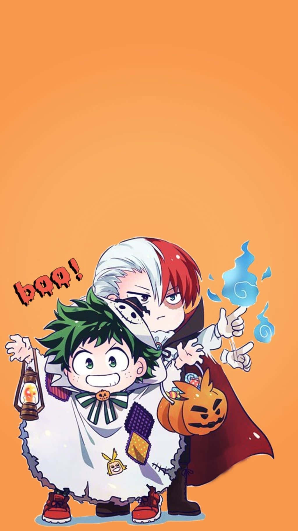 My Hero Academia Halloween Izuku Midoriya And Shoto Todoroki Background