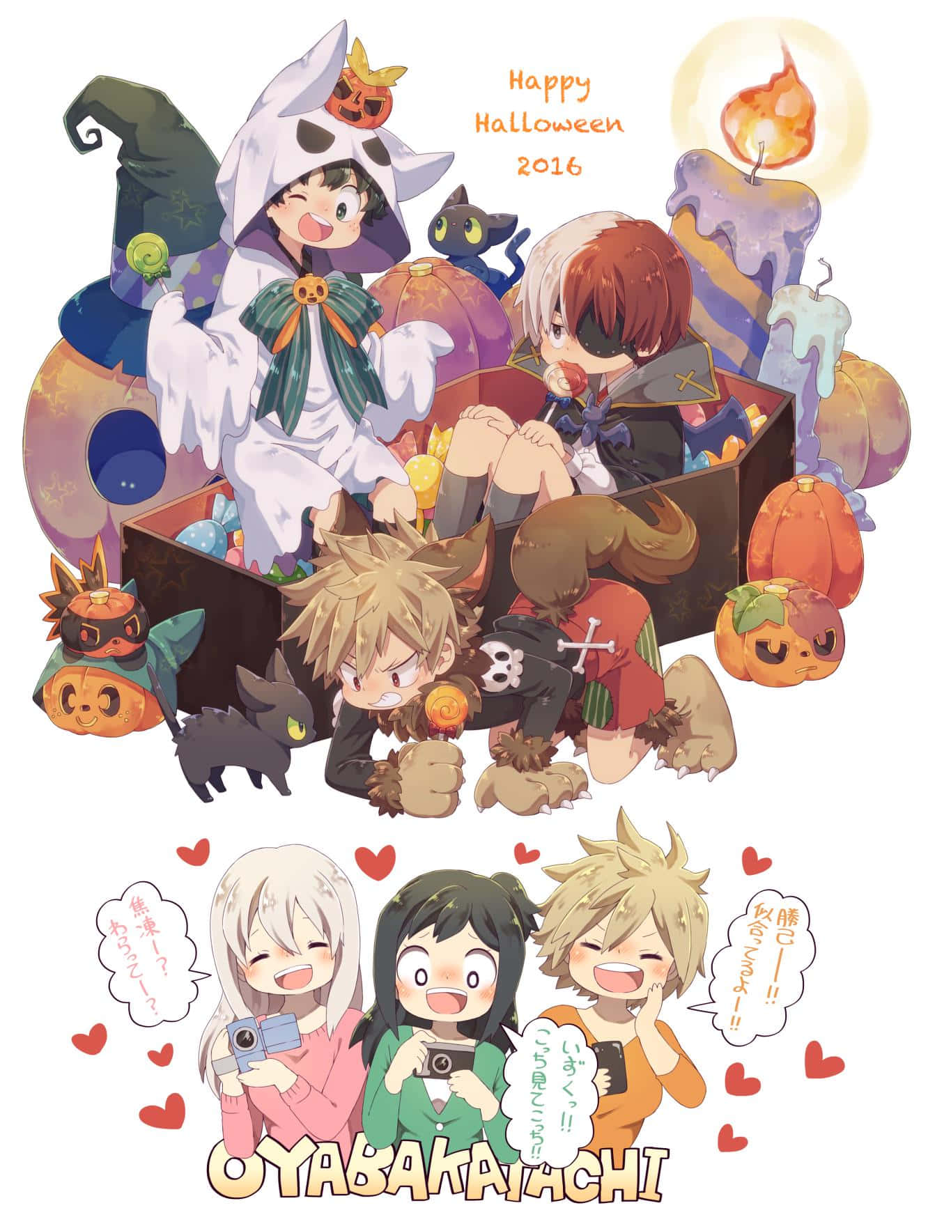 My Hero Academia Halloween With Greeting Background