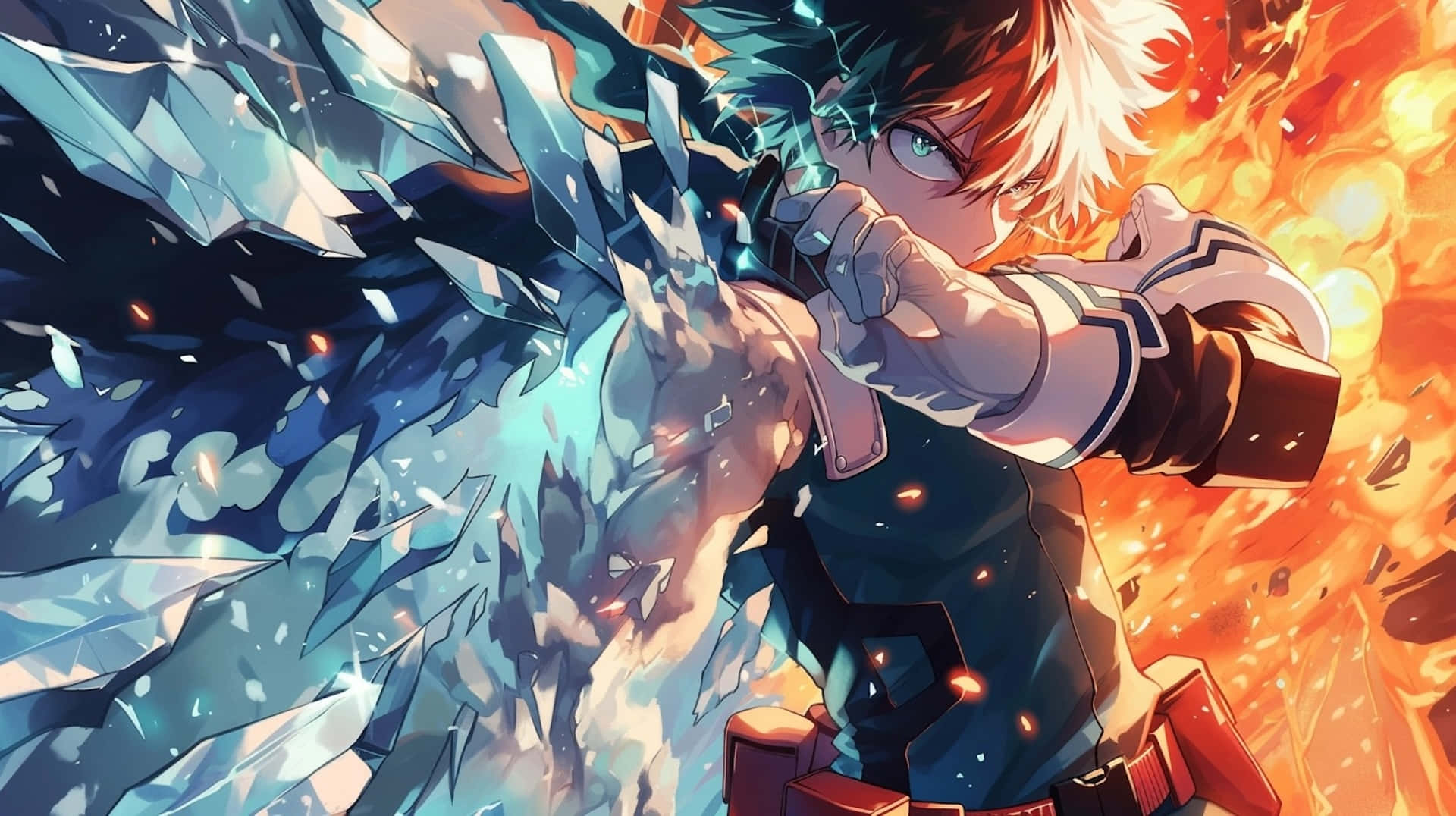 My Hero Academia Iceand Fire Background