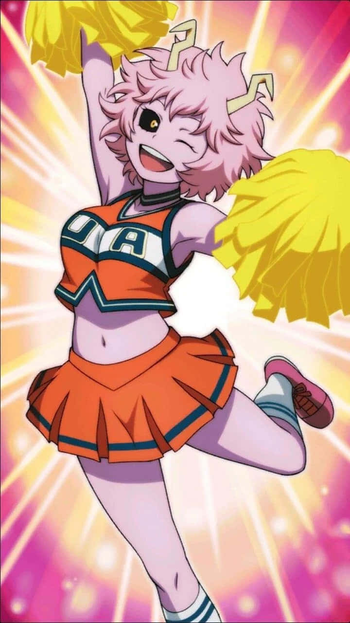My Hero Academia Pinky Mina Ashido With Cheerleading Outfit Background