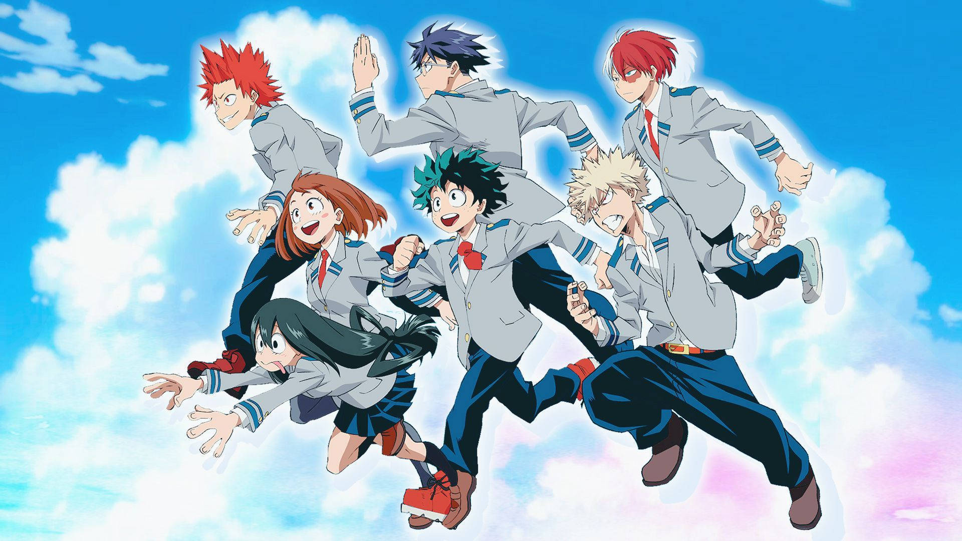 My Hero Academia Students In The Sky Background