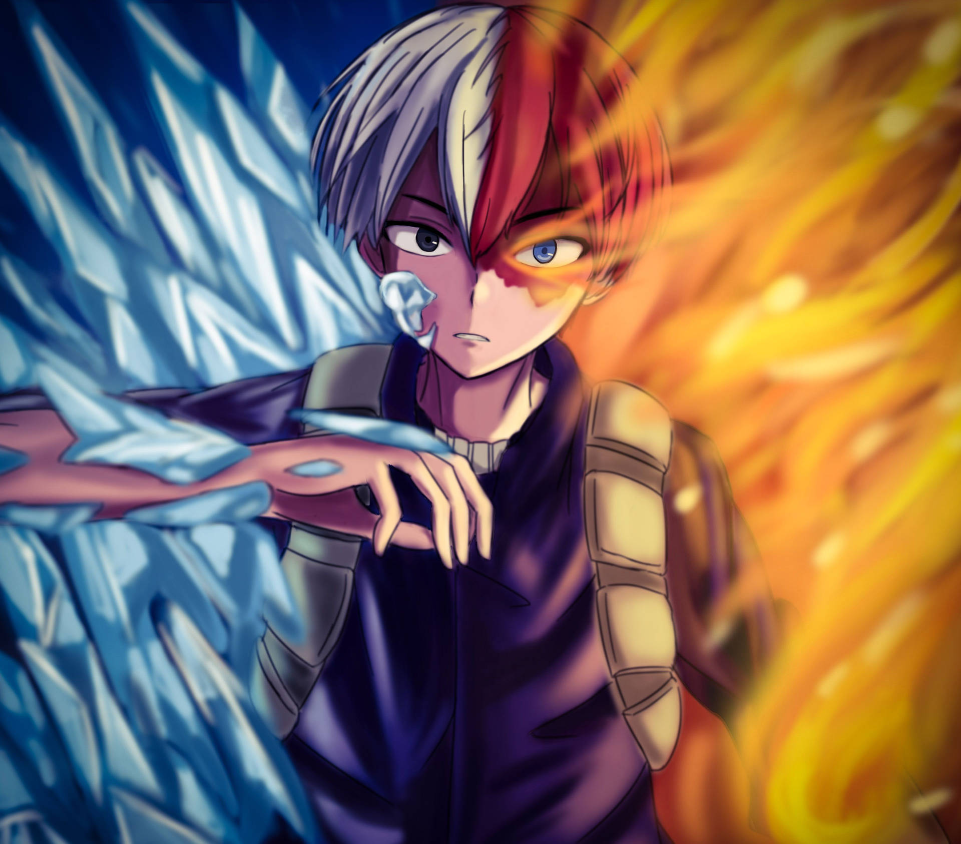 My Hero Academia Todoroki Half Fire And Ice Background