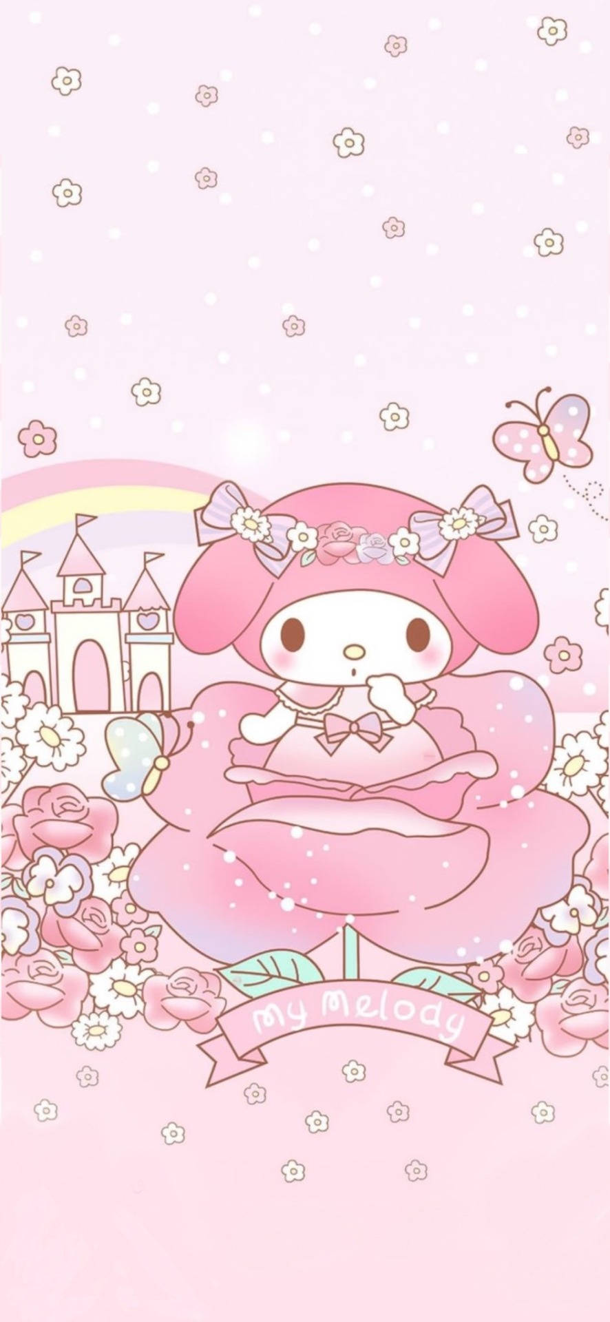 My Melody And Rose Flower Background