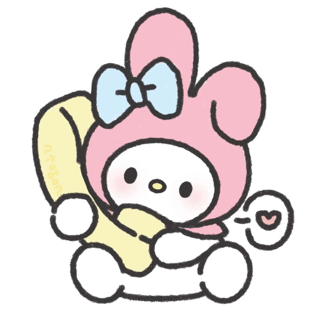 My Melody Calling Someone Sanrio Pfp