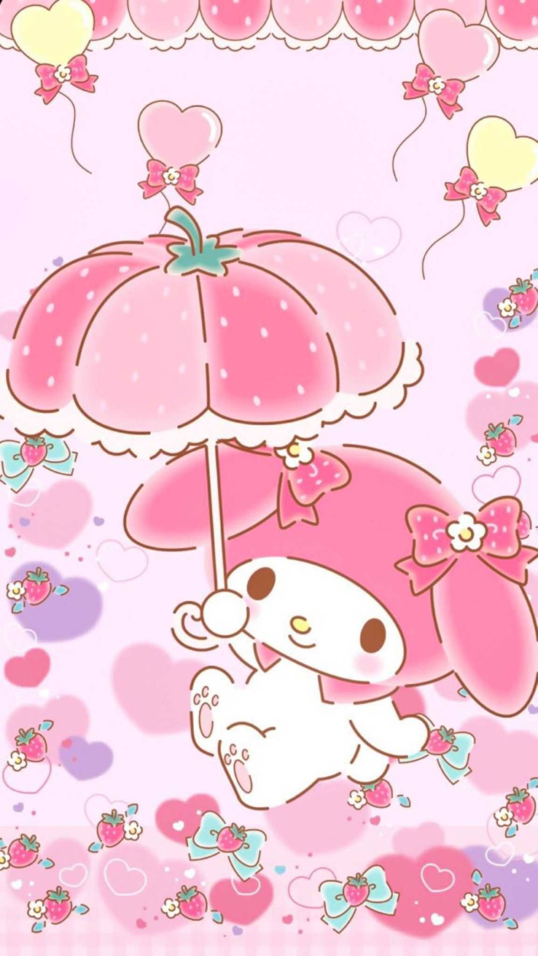 My Melody Carrying Umbrella Background