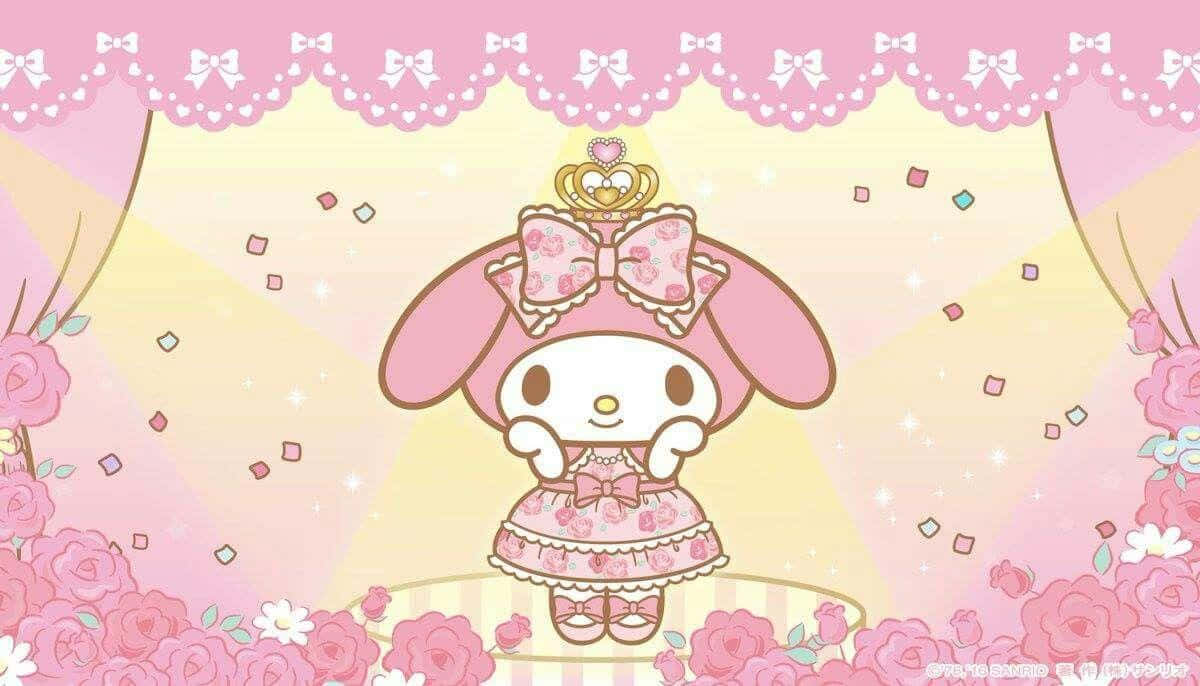 My Melody Desktop Golden Crown Background