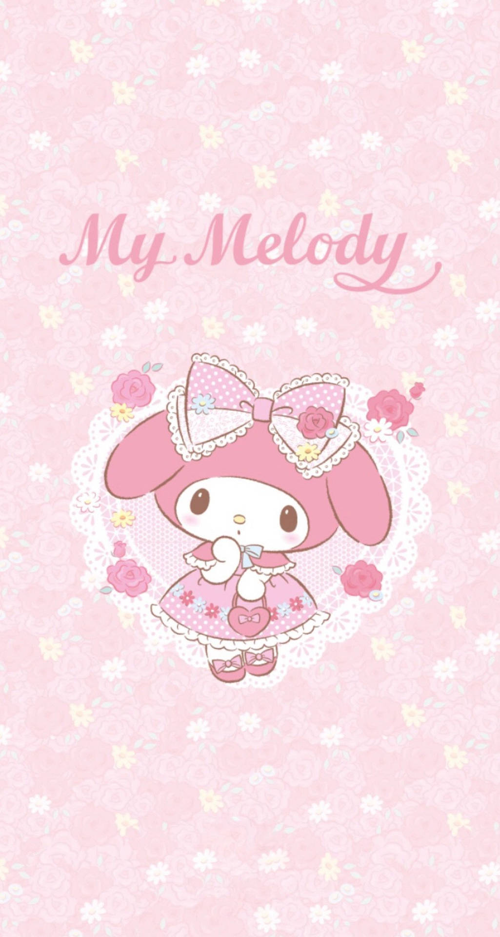 My Melody In A Pink Dress Enjoying A Beautiful Day Background