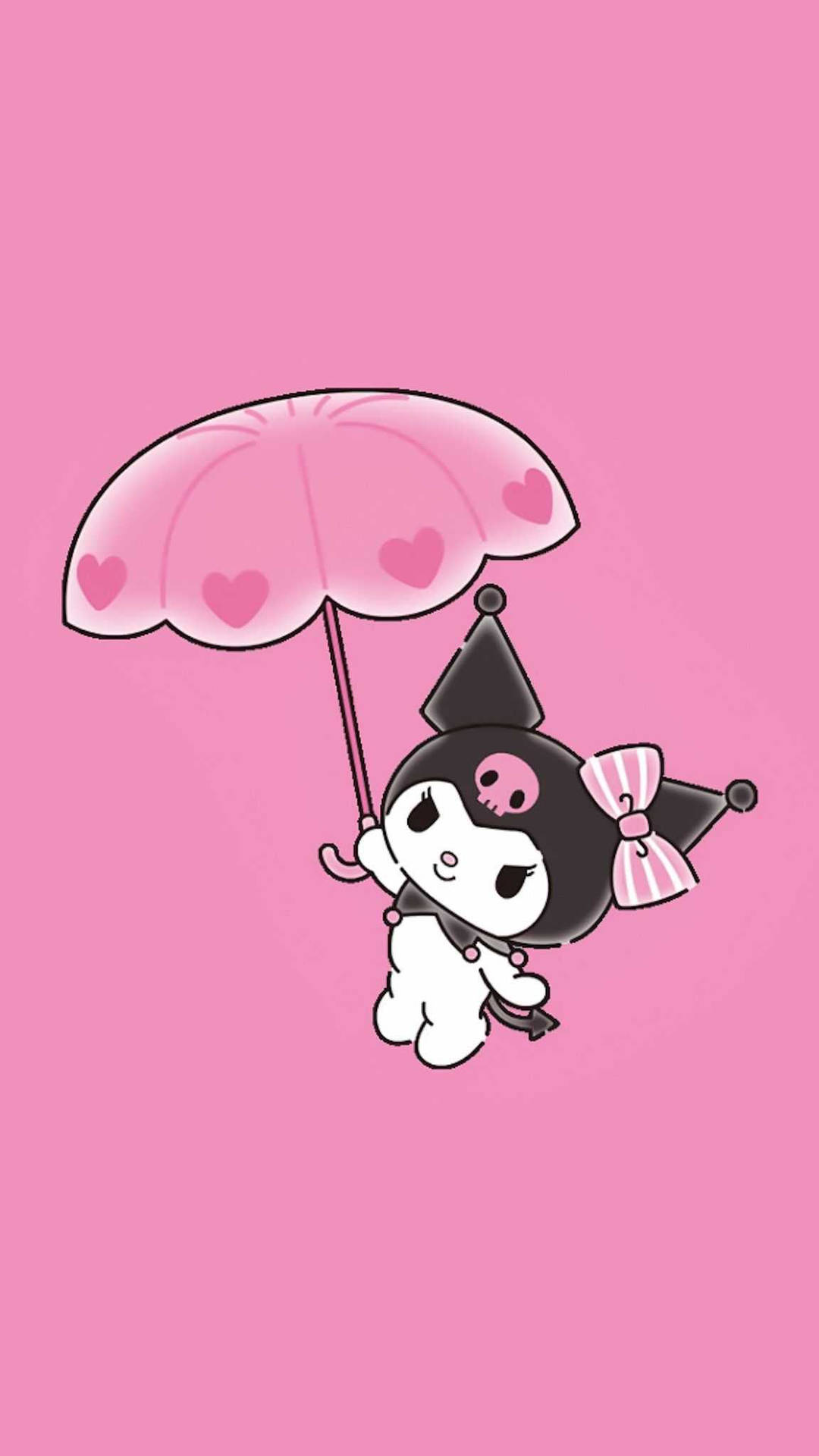 My Melody Kuromi With Cute Umbrella Background