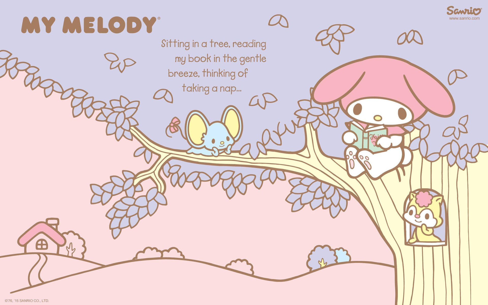 My Melody On Tree Branch Background