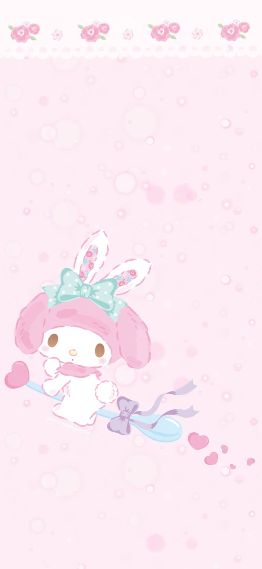 My Melody Riding A Spoon Background