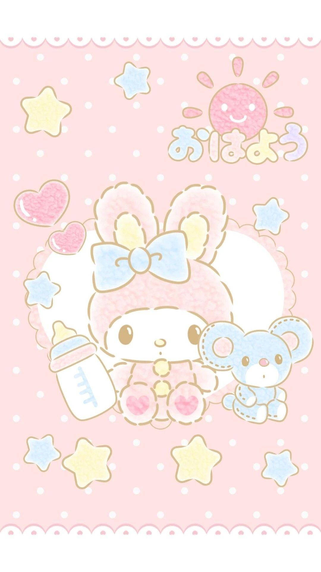 My Melody With Baby Bottle Background