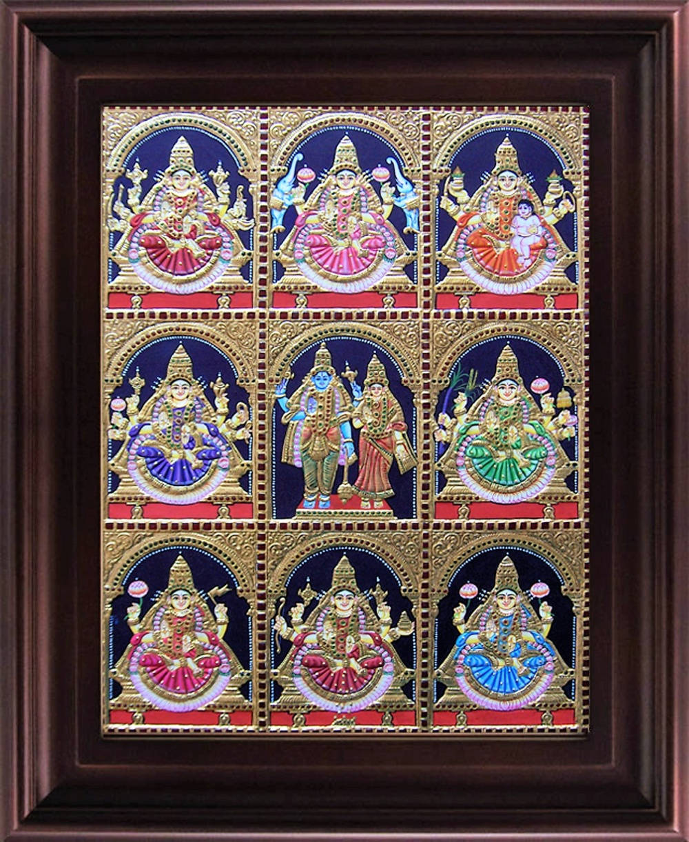 Myangadi Tanjore Painting Ashta Lakshmi Background