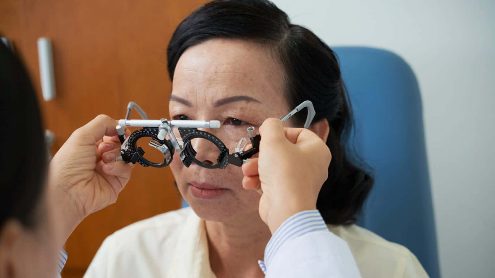 Myopic Adult During A Test
