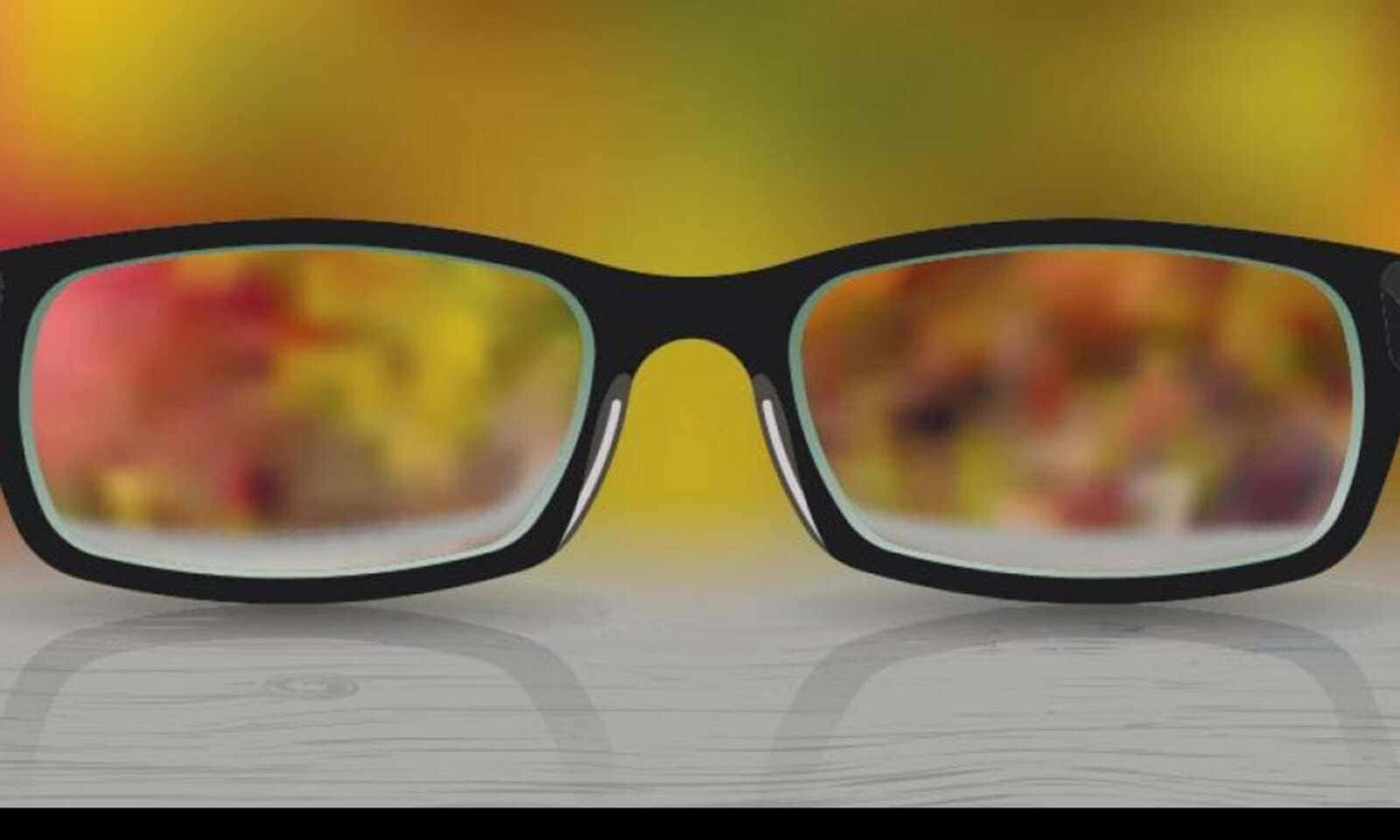Myopic Eyeglasses With A Blurry Vision