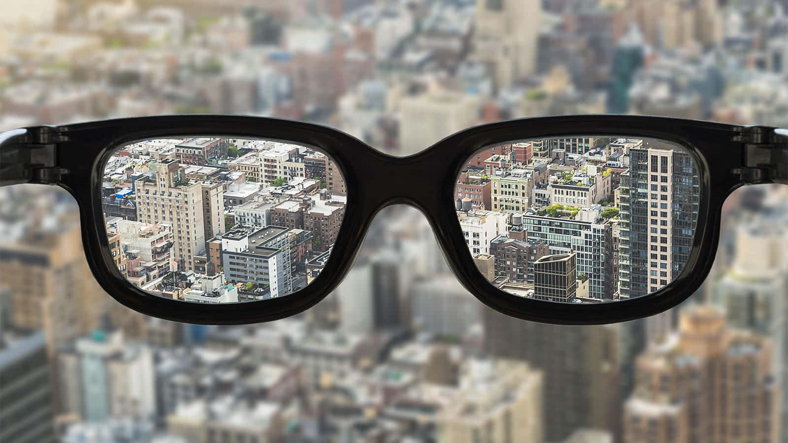 Myopic Eyeglasses With Clear Vision