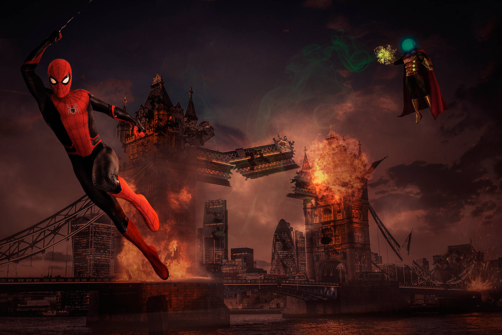Mysterio Against Spider-man Background