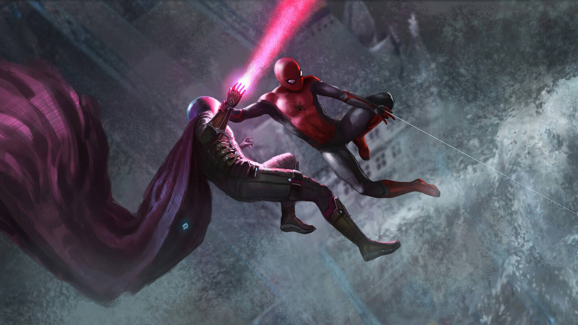 Mysterio And Spider-man Battle Background