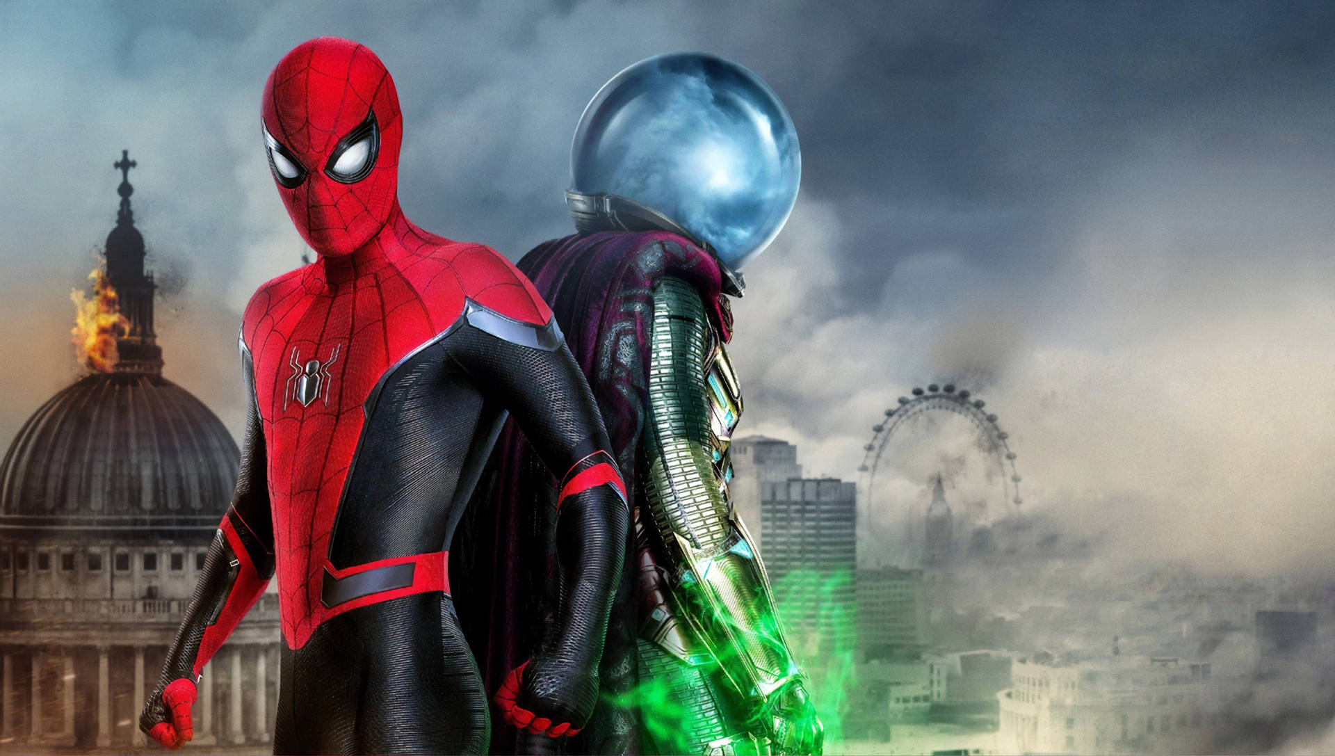 Mysterio And Spider-man Poster Background