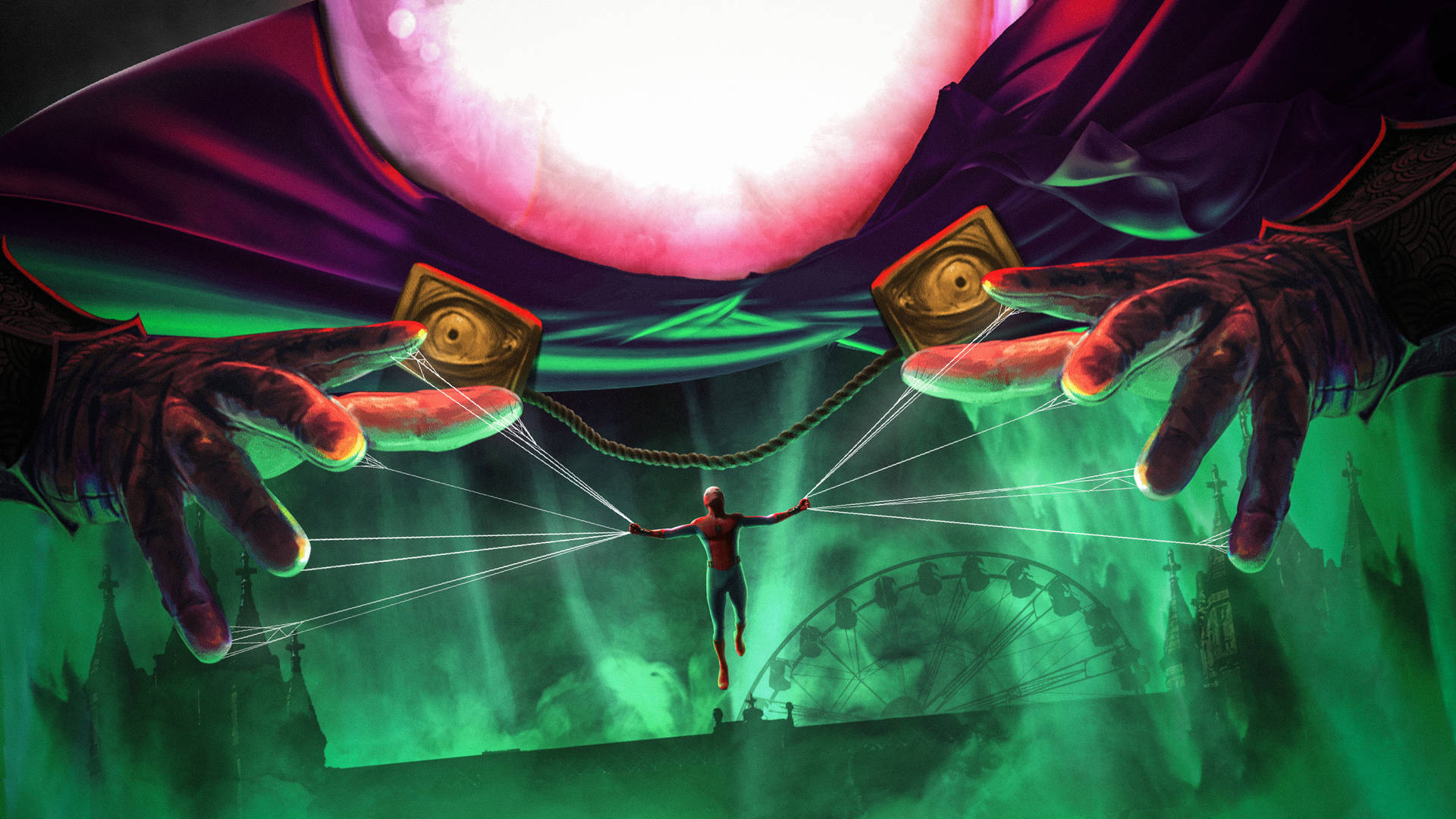Mysterio Controlling Spider-man Background
