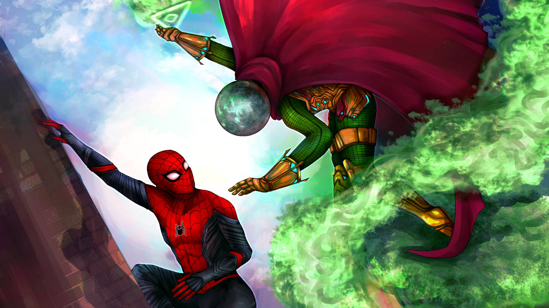 Mysterio Versus Spiderman Background