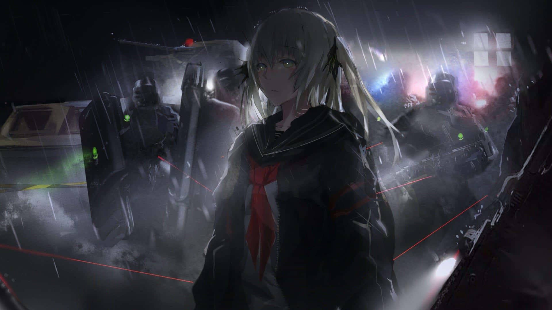 Mysterious And Alluring Dark Anime Girl Background