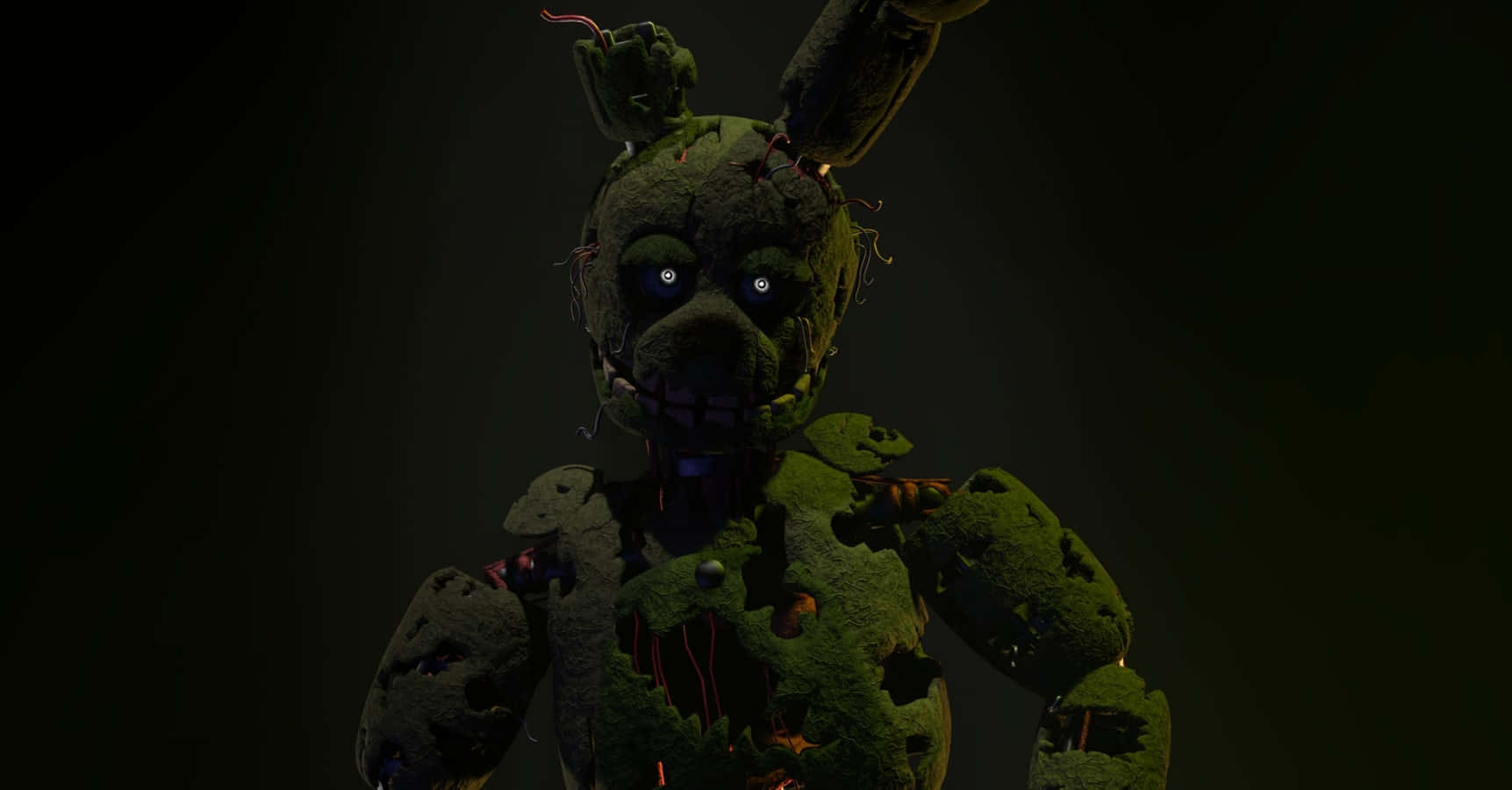 Mysterious And Creepy Springtrap In The Dark Background