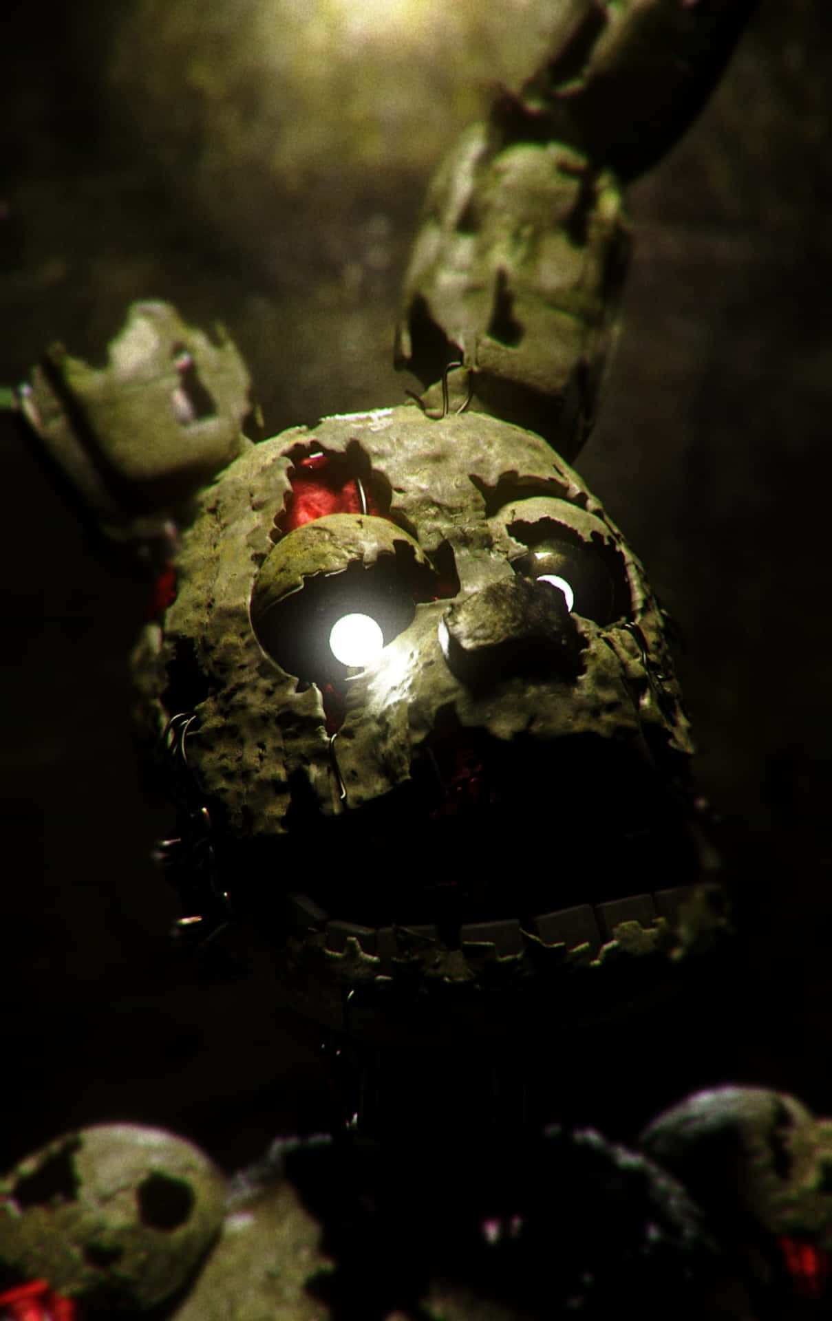 Mysterious And Menacing Springtrap In Shadows Background