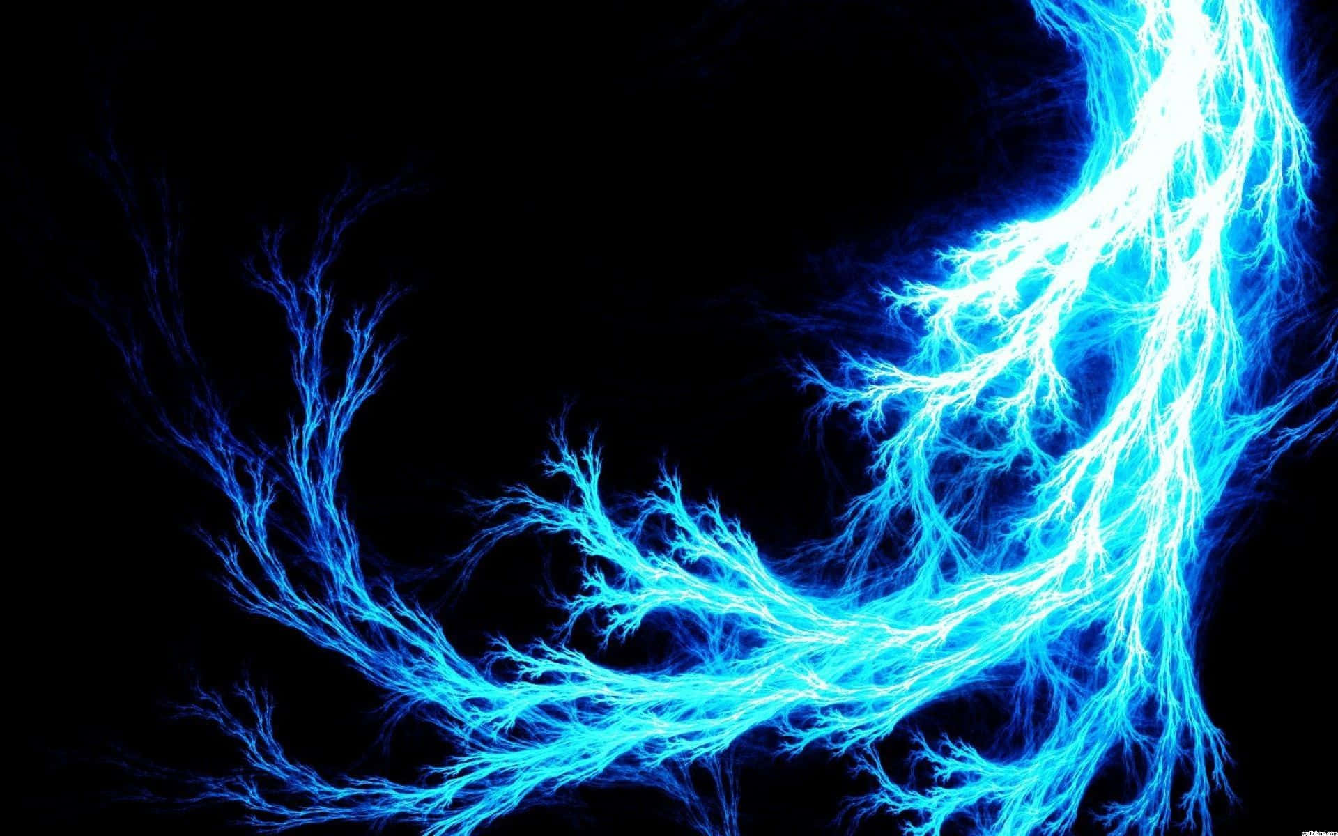 Mysterious Blue Lightning At Dusk Background