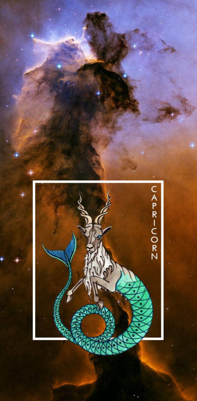 Mysterious Capricorn Astrology Goat Background