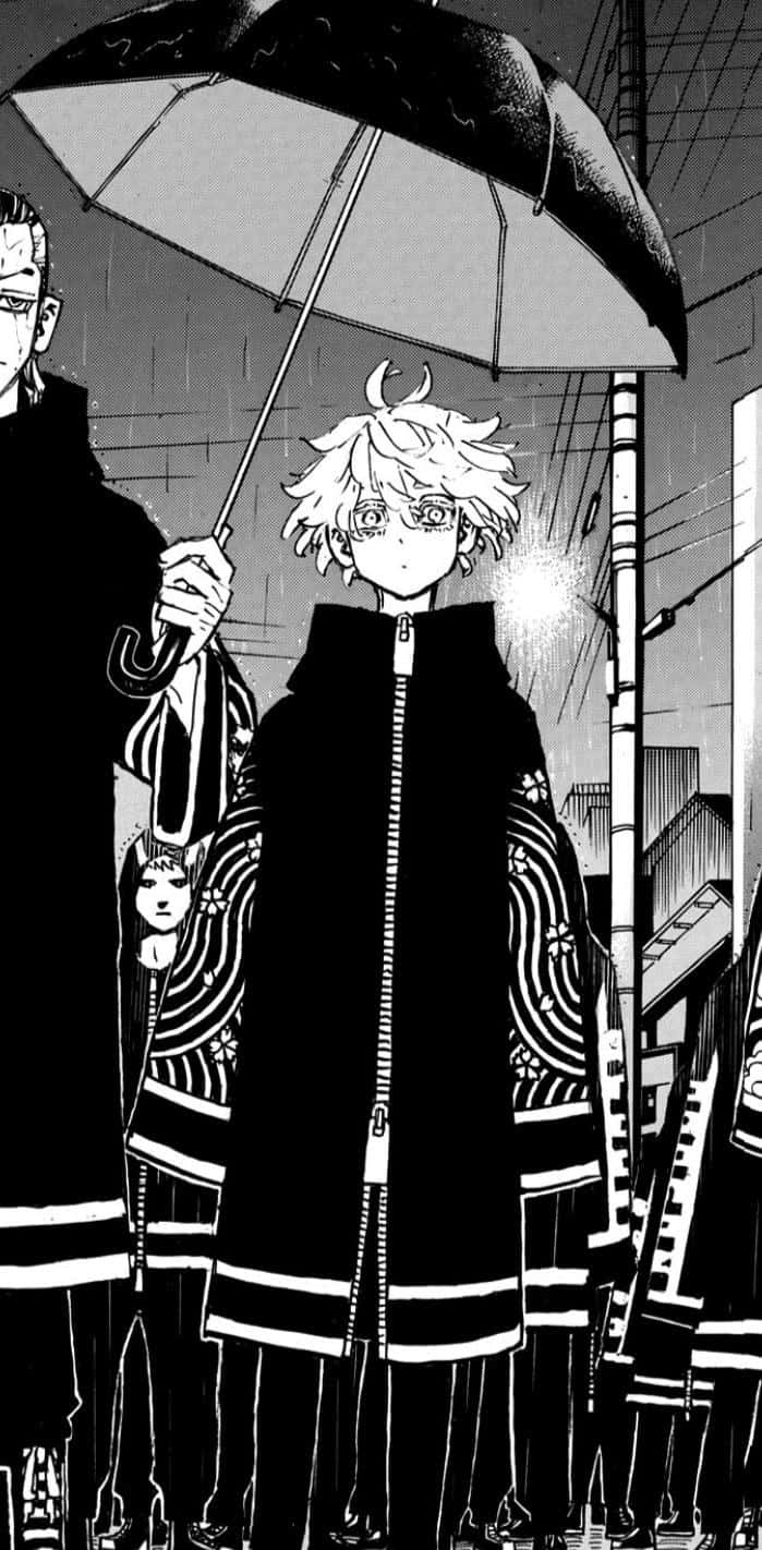 Mysterious Character With Umbrella Background