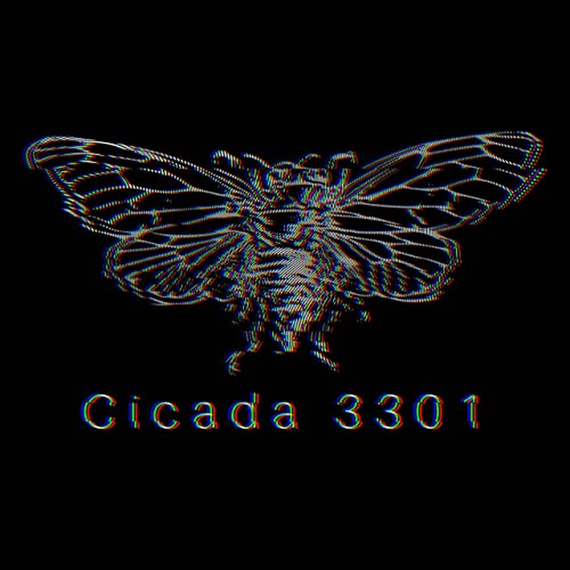 Mysterious Cicada 3301 With Glitch Effect Background